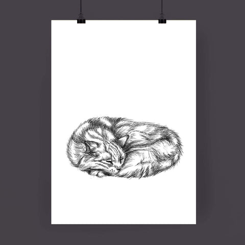 Sleepy Kitty Art Print