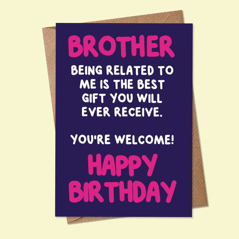 BROTHER, HAPPY BIRTHDAY - Greetings Card
