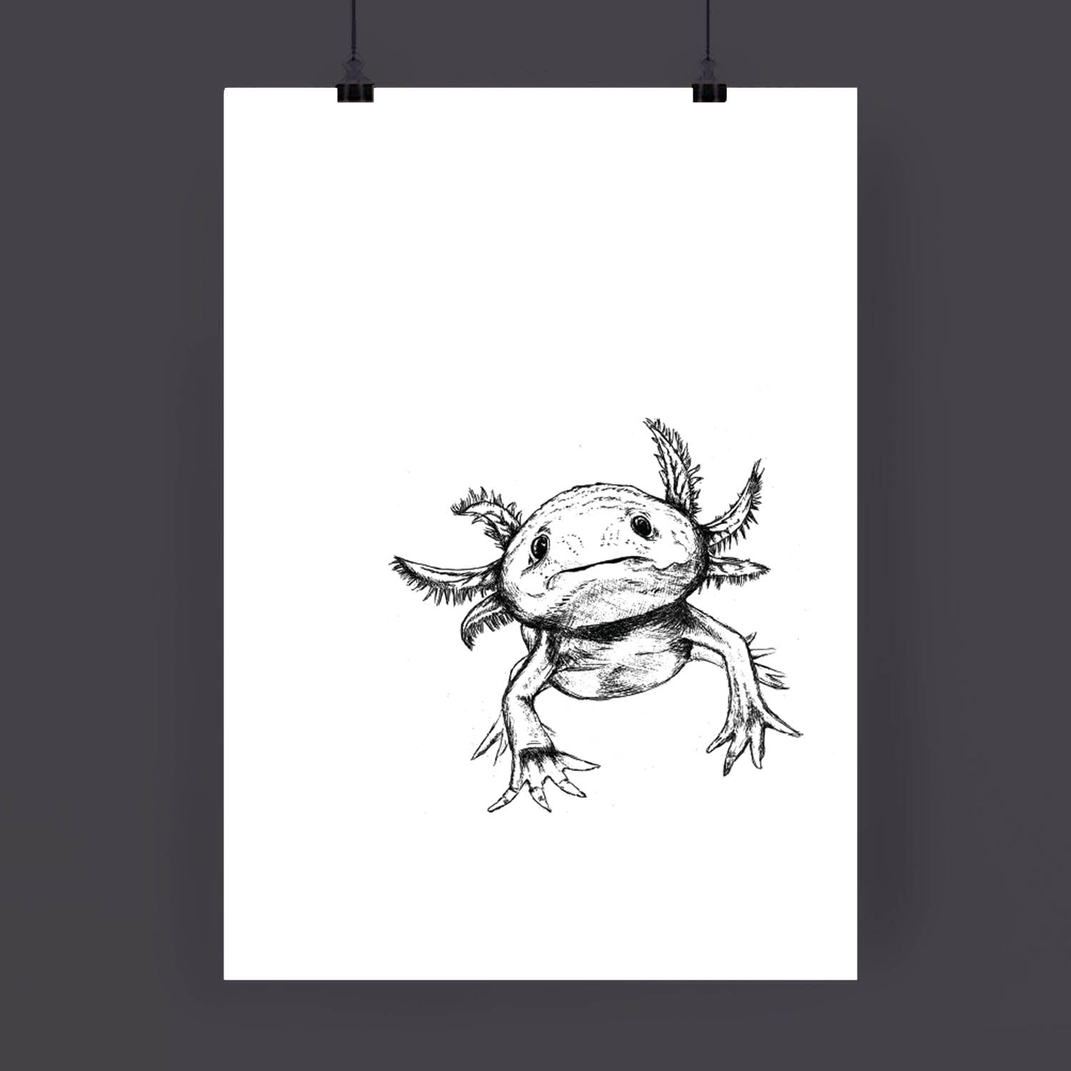 Anxious Axolotl Art Print
