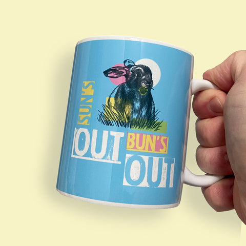 Sun's Out Bun's Out | Bright and Quirky Animal Puns Ceramic Mug