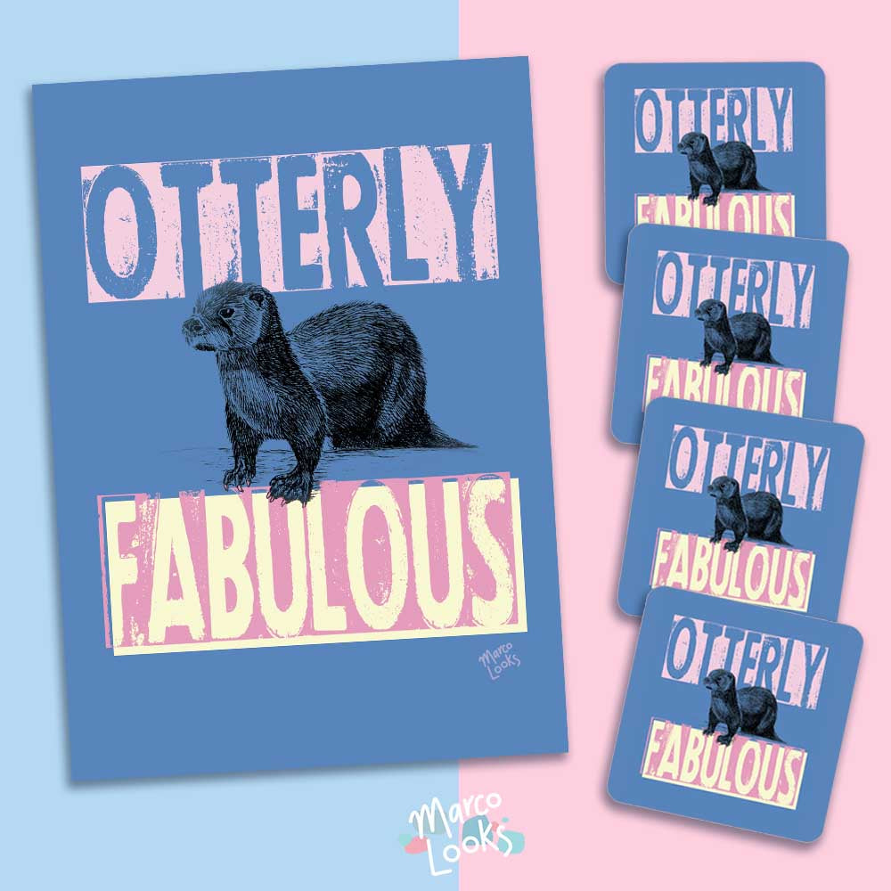 Otterly Fabulous Print and Coasters Bundle