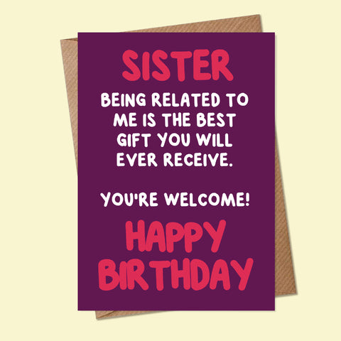 SISTER, HAPPY BIRTHDAY - Greetings Card