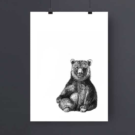 Thoughtful Bear Art Print