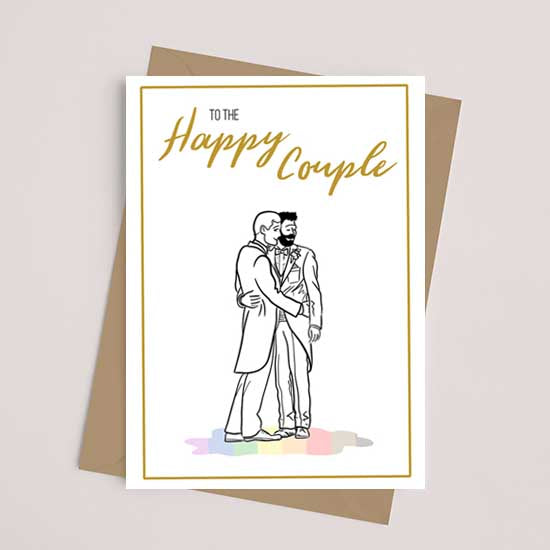 TO THE HAPPY COUPLE (Gay Male Wedding) - Greetings Card