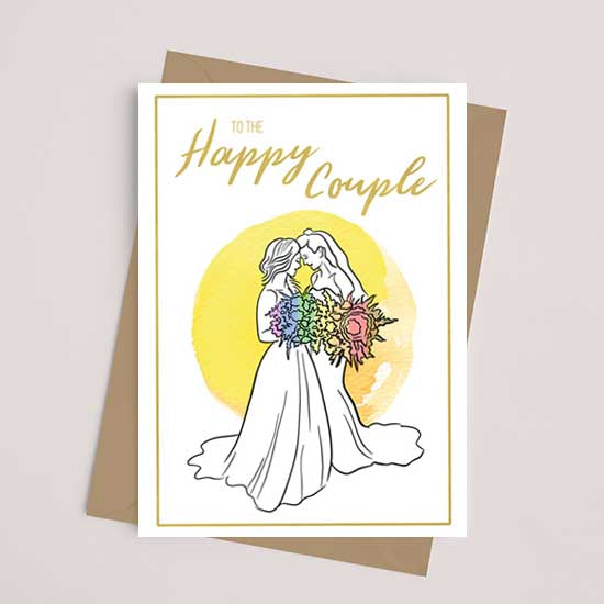 TO THE HAPPY COUPLE (Lesbian Wedding) - Greetings Card