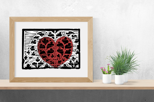 The Heart of Yorkshire, York, Linocut Reproduction Print