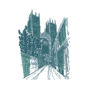 York Minster, Hand Illustrated Print