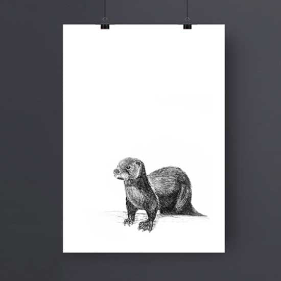 Friendly Otter Art Print